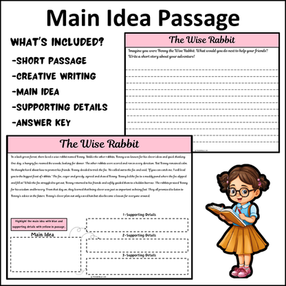 The Wise Rabbit | Main Idea and Supporting Details Reading Passage and Questions