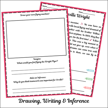 Orville Wright | Short Reading Comprehension Creative Worksheet