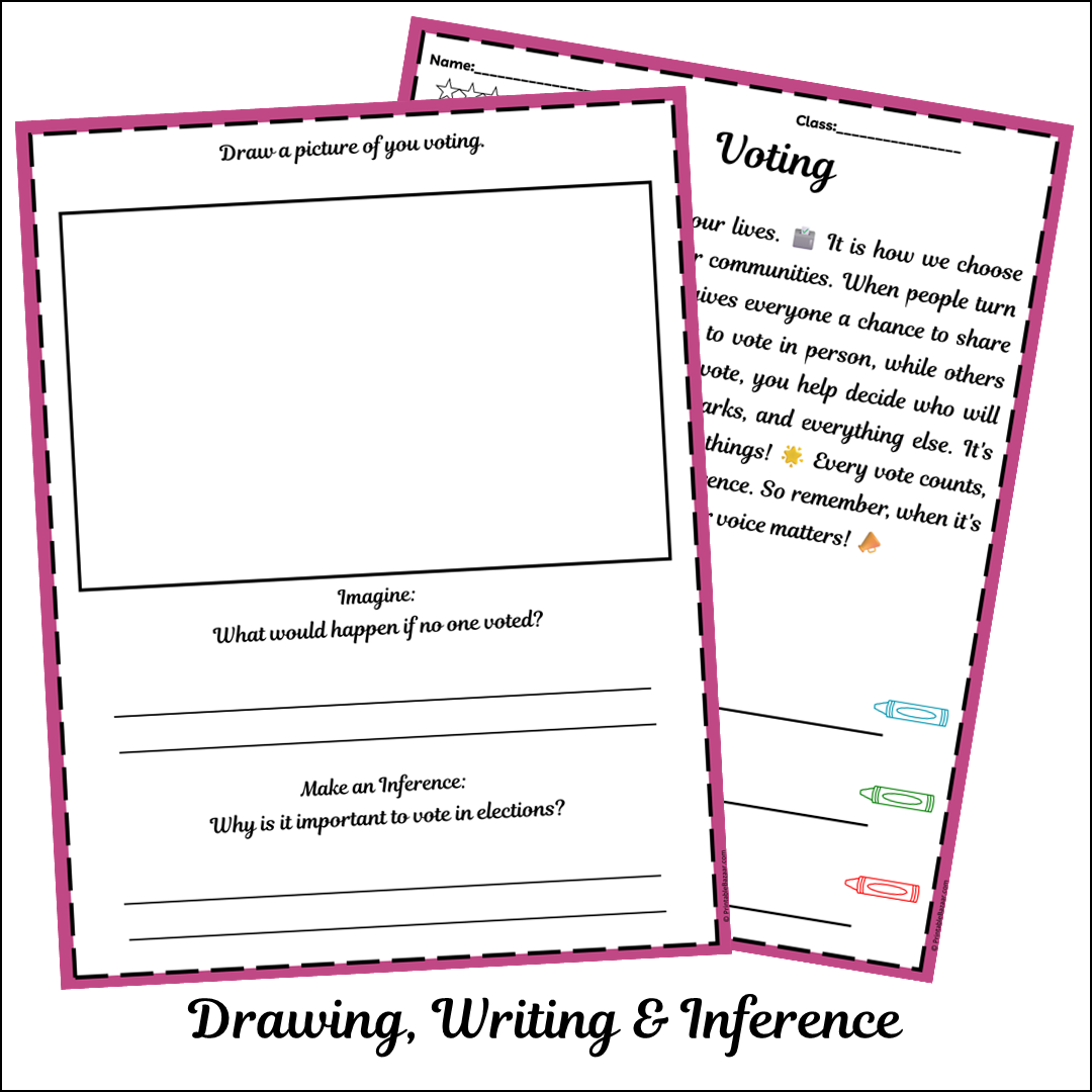 Voting | Short Reading Comprehension Creative Worksheet