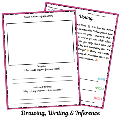 Voting | Short Reading Comprehension Creative Worksheet