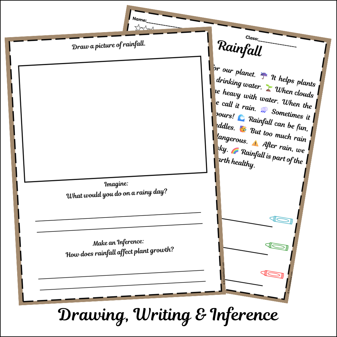 Rainfall | Short Reading Comprehension Creative Worksheet