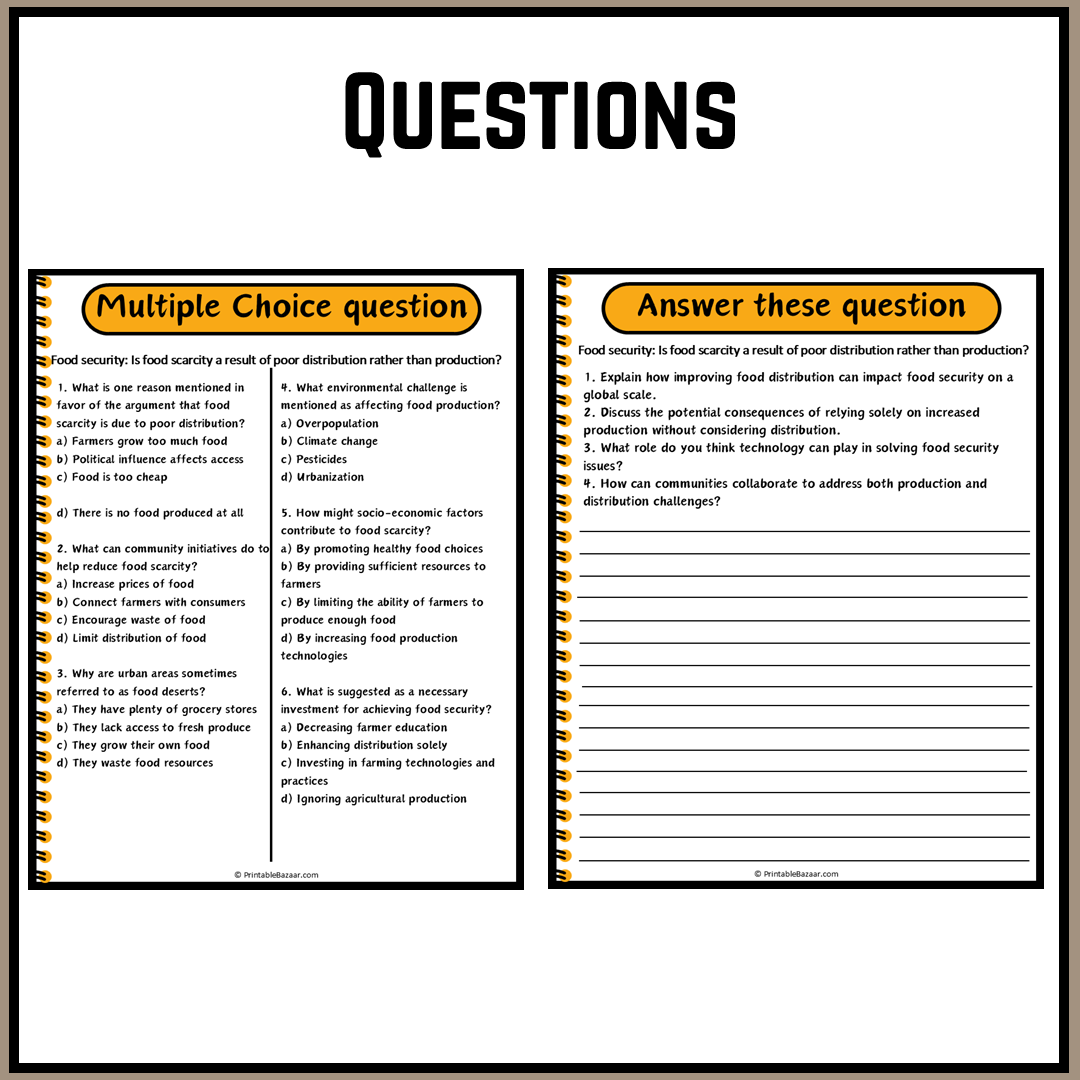 Food security: Is food scarcity a result of poor distribution rather than production? | Debate Case Study Worksheet