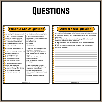 Food security: Is food scarcity a result of poor distribution rather than production? | Debate Case Study Worksheet