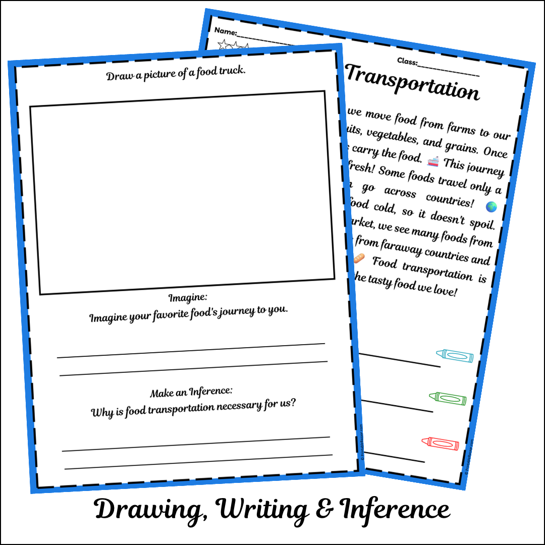 Food Transportation | Short Reading Comprehension Creative Worksheet
