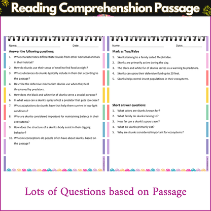 Anatomy of a Skunk | Reading Comprehension Passage and Questions
