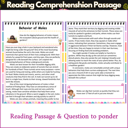 Behavior of Moles | Reading Comprehension Passage and Questions