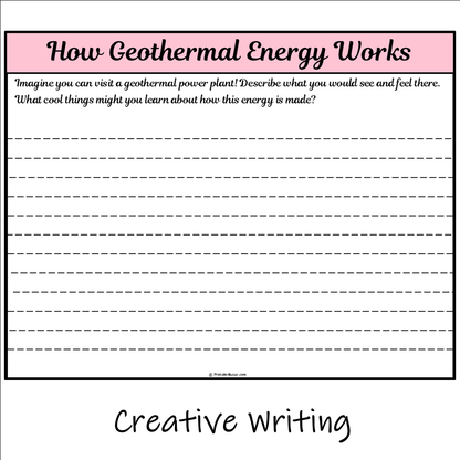 How Geothermal Energy Works | Main Idea and Supporting Details Reading Passage and Questions