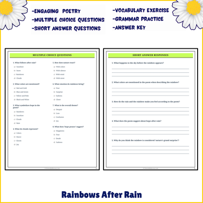 Rainbows After Rain | Poem Grammar Worksheet Printable Activity