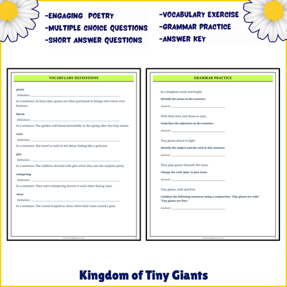 Kingdom of Tiny Giants | Poem Grammar Worksheet Printable Activity