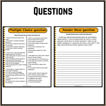 Should School Dress Codes Be Enforced? | Debate Case Study Worksheet