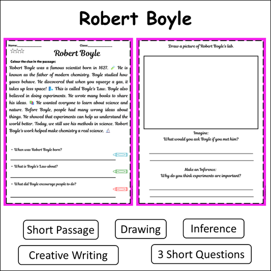 Robert Boyle | Short Reading Comprehension Creative Worksheet