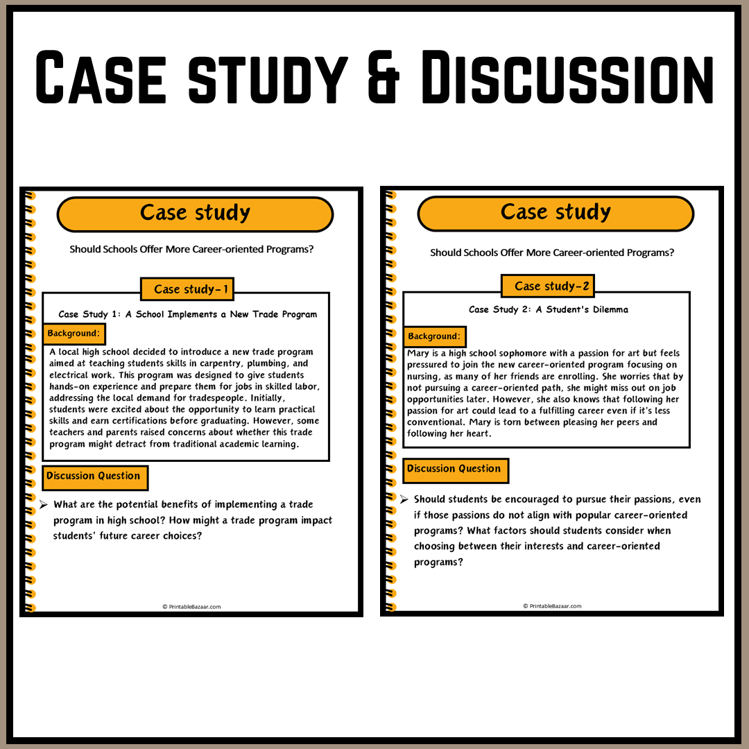 Should Schools Offer More Career-oriented Programs? | Debate Case Study Worksheet