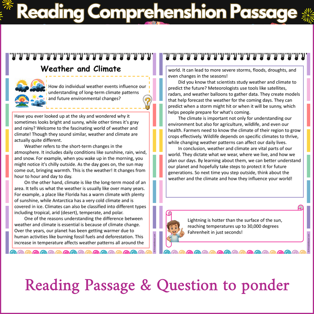 Weather and Climate | Reading Comprehension Passage and Questions