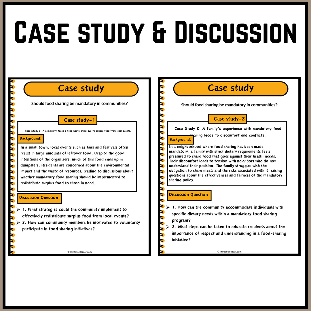 Should food sharing be mandatory in communities? | Debate Case Study Worksheet