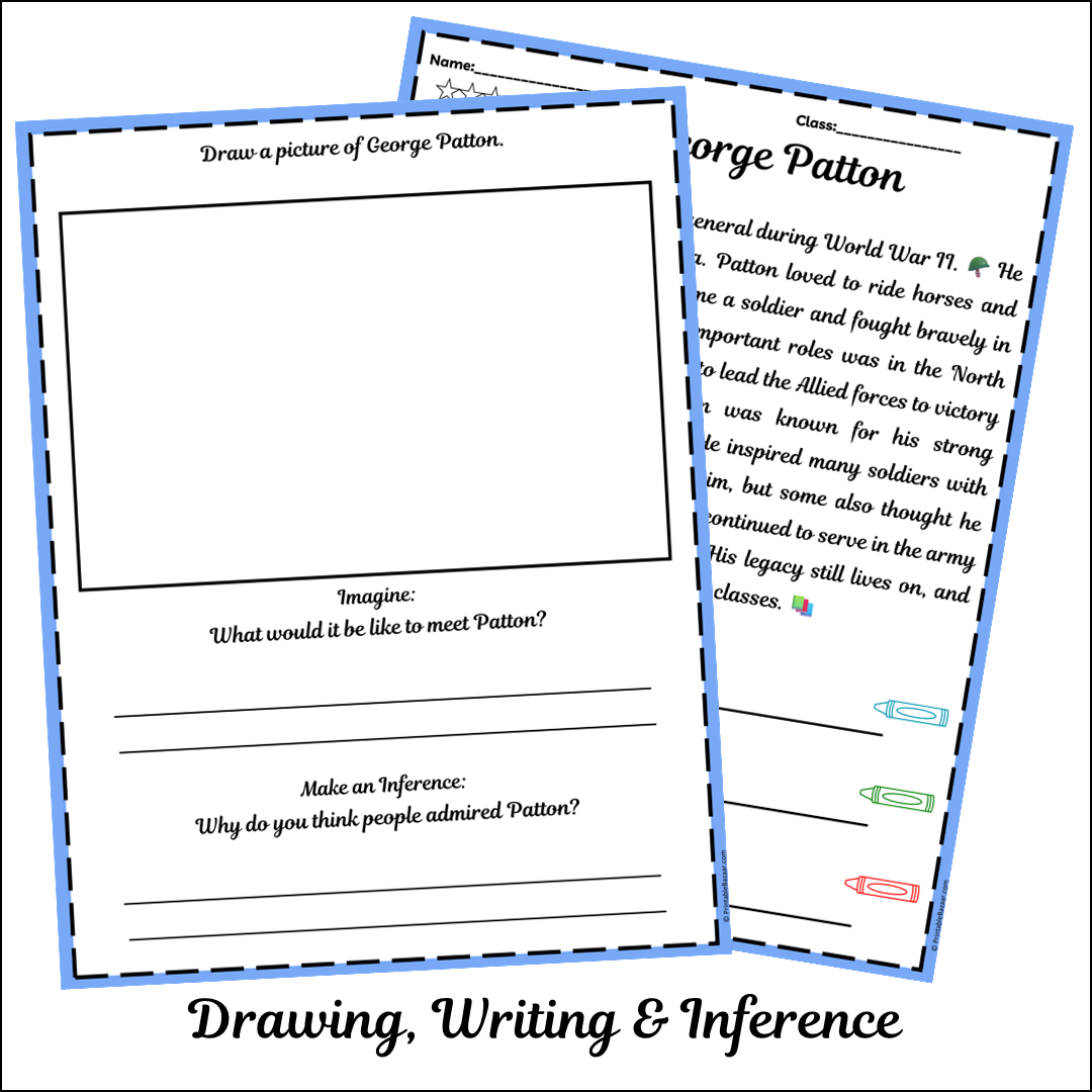 George Patton | Short Reading Comprehension Creative Worksheet