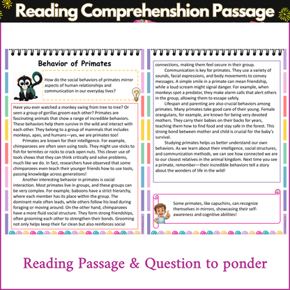 Behavior of Primates | Reading Comprehension Passage and Questions