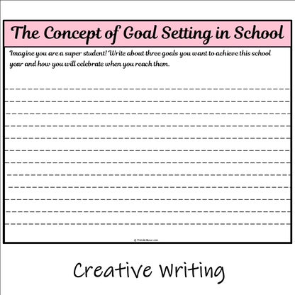 The Concept of Goal Setting in School | Main Idea and Supporting Details Reading Passage and Questions