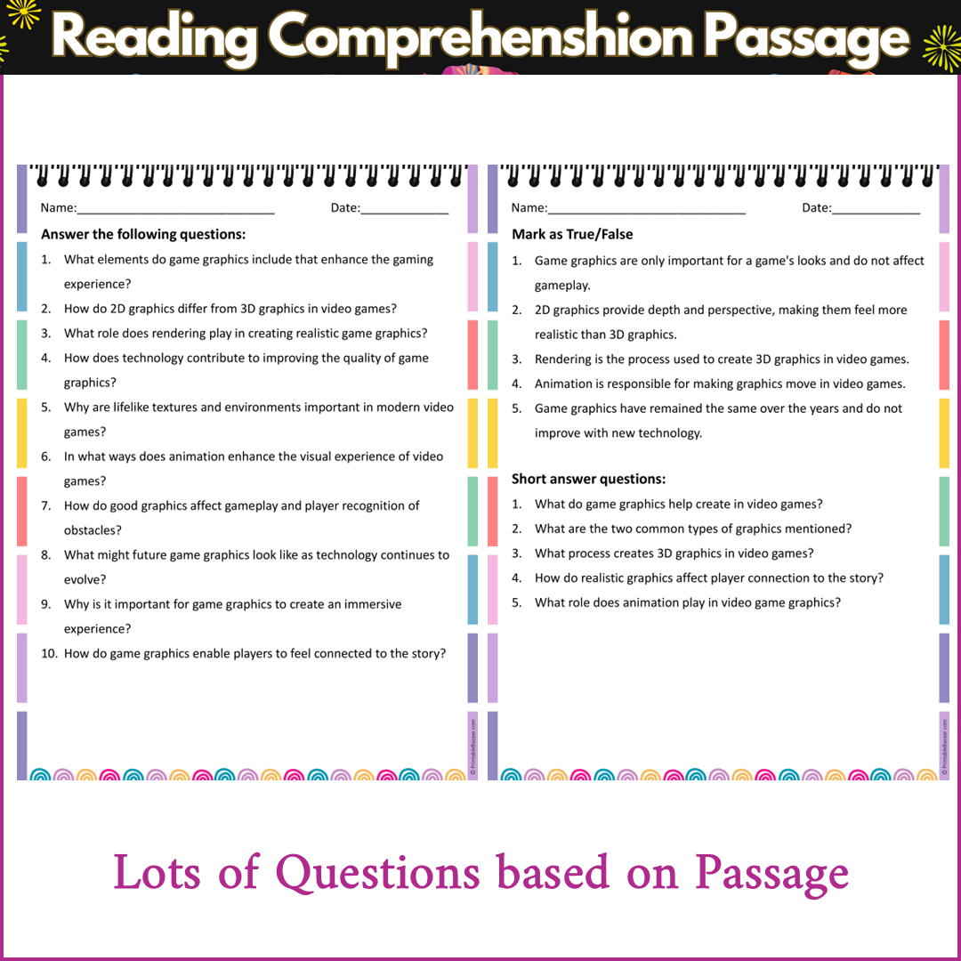 Game graphics | Reading Comprehension Passage and Questions