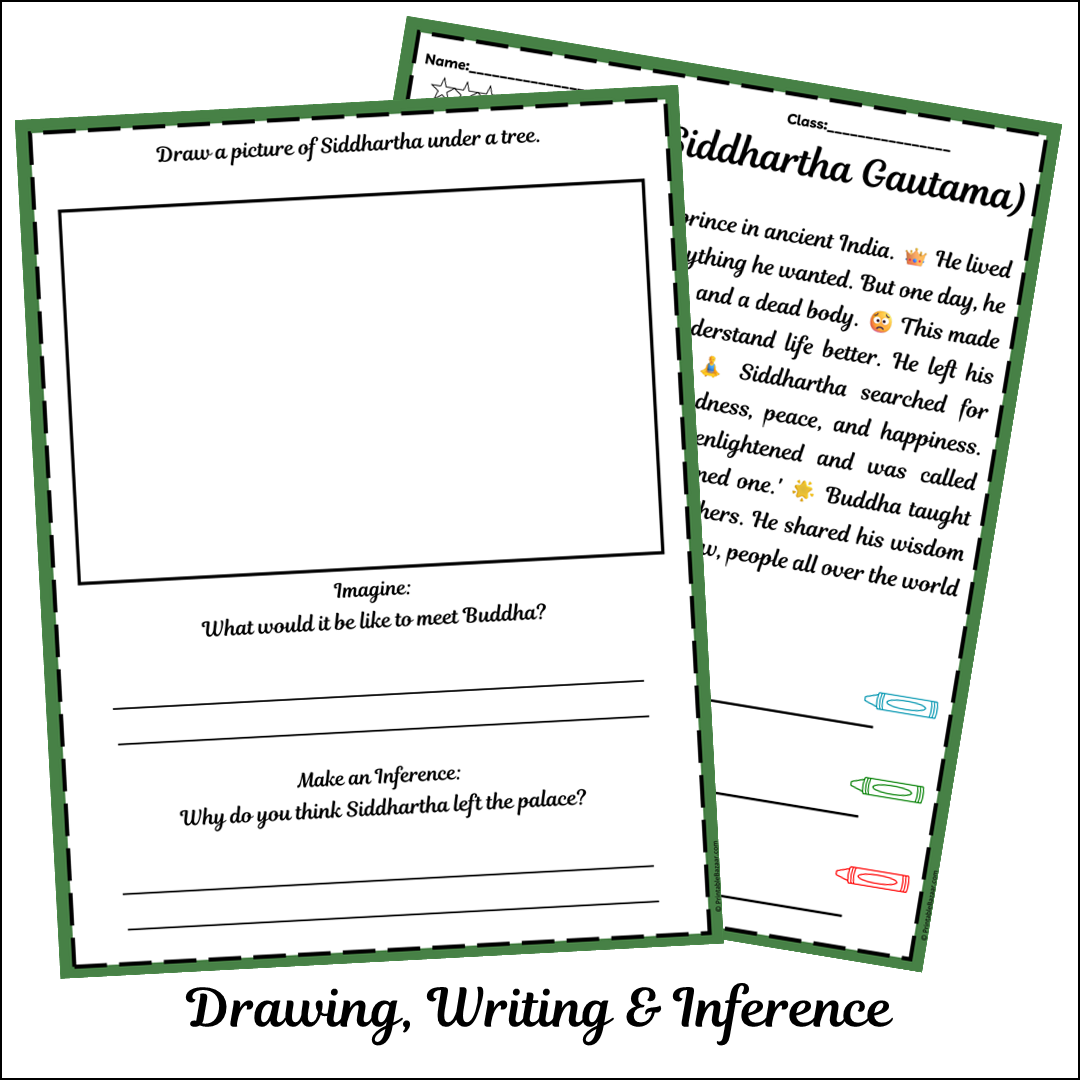 Buddha (Siddhartha Gautama) | Short Reading Comprehension Creative Worksheet