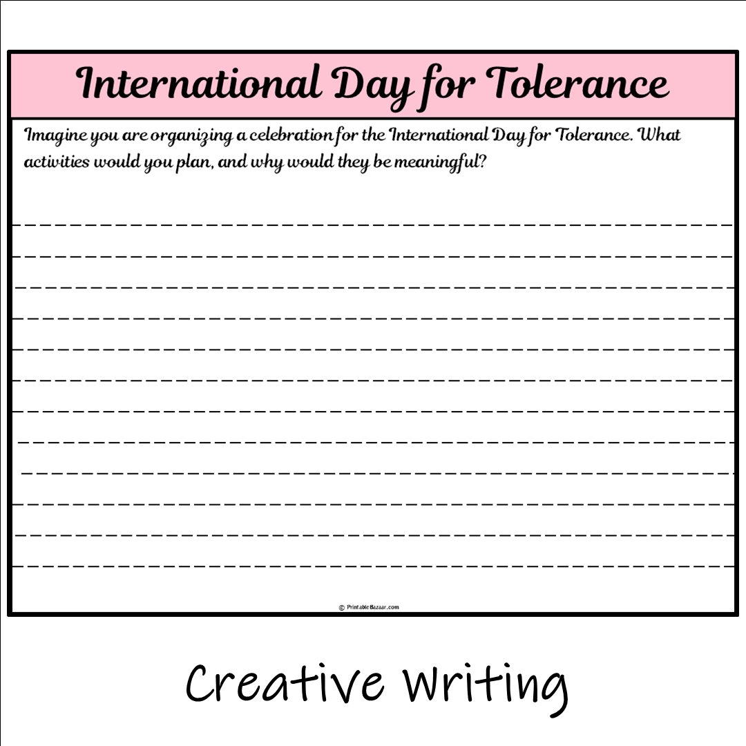 International Day for Tolerance | Main Idea and Supporting Details Reading Passage and Questions
