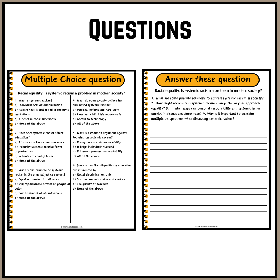 Racial equality: Is systemic racism a problem in modern society? | Debate Case Study Worksheet