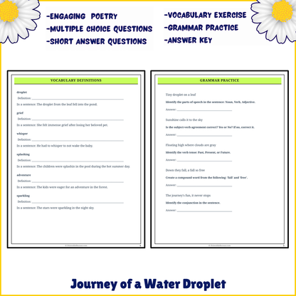 Journey of a Water Droplet | Poem Grammar Worksheet Printable Activity