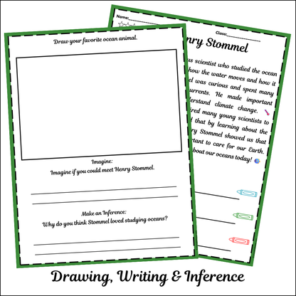 Henry Stommel | Short Reading Comprehension Creative Worksheet