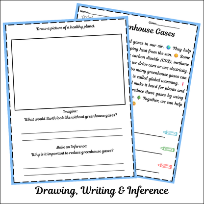 Greenhouse Gases | Short Reading Comprehension Creative Worksheet