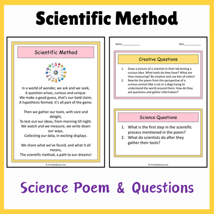 Scientific Method | Science Poem Reading Comprehension Activity