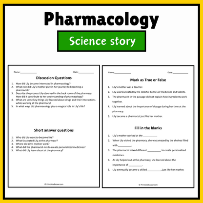 Pharmacology | Science Story Reading Comprehension Activity