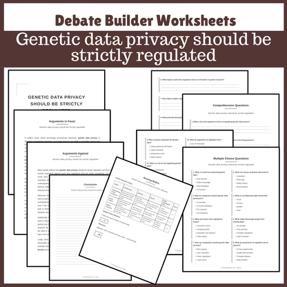 Genetic data privacy should be strictly regulated | Favour and Against Worksheet Printable Activity
