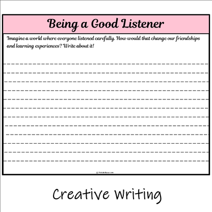 Being a Good Listener | Main Idea and Supporting Details Reading Passage and Questions