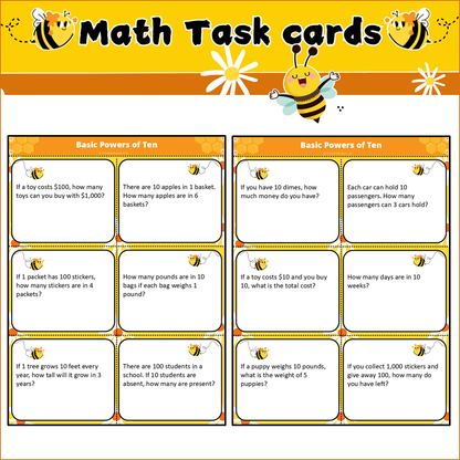 Basic Powers of Ten | Math Task Cards