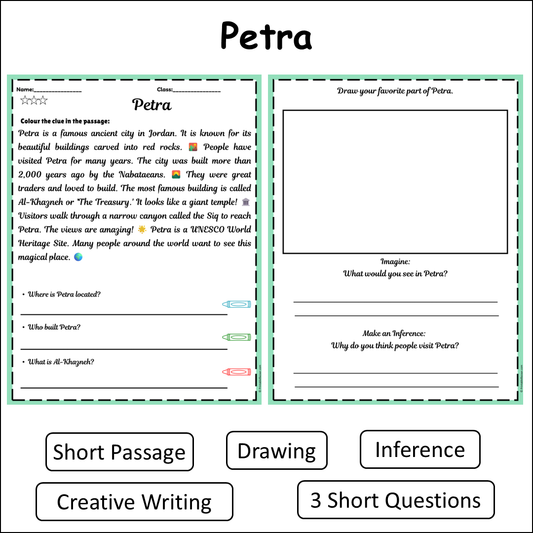 Petra | Short Reading Comprehension Creative Worksheet