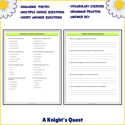 A Knight's Quest | Poem Grammar Worksheet Printable Activity