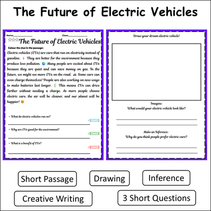 The Future of Electric Vehicles | Short Reading Comprehension Creative Worksheet