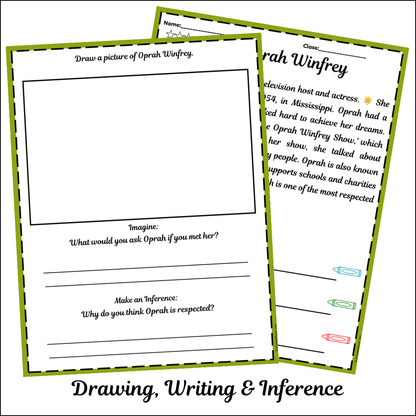 Oprah Winfrey | Short Reading Comprehension Creative Worksheet