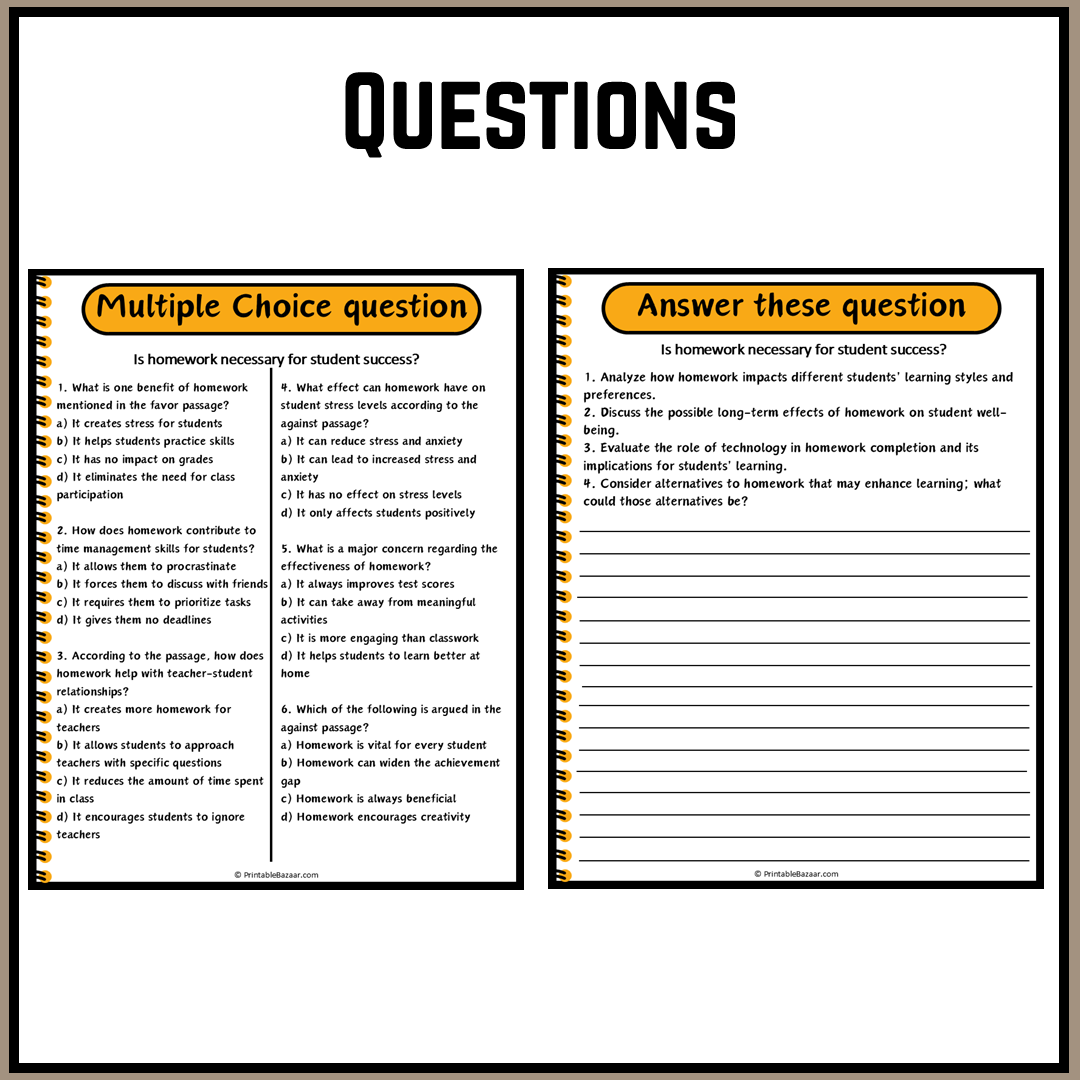 Is homework necessary for student success? | Debate Case Study Worksheet