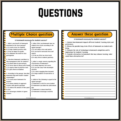 Is homework necessary for student success? | Debate Case Study Worksheet