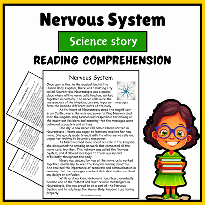 Nervous System | Science Story Reading Comprehension Activity