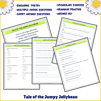 Tale of the Jumpy Jellybean | Poem Grammar Worksheet Printable Activity