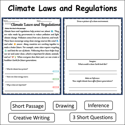 Climate Laws and Regulations | Short Reading Comprehension Creative Worksheet