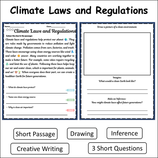 Climate Laws and Regulations | Short Reading Comprehension Creative Worksheet
