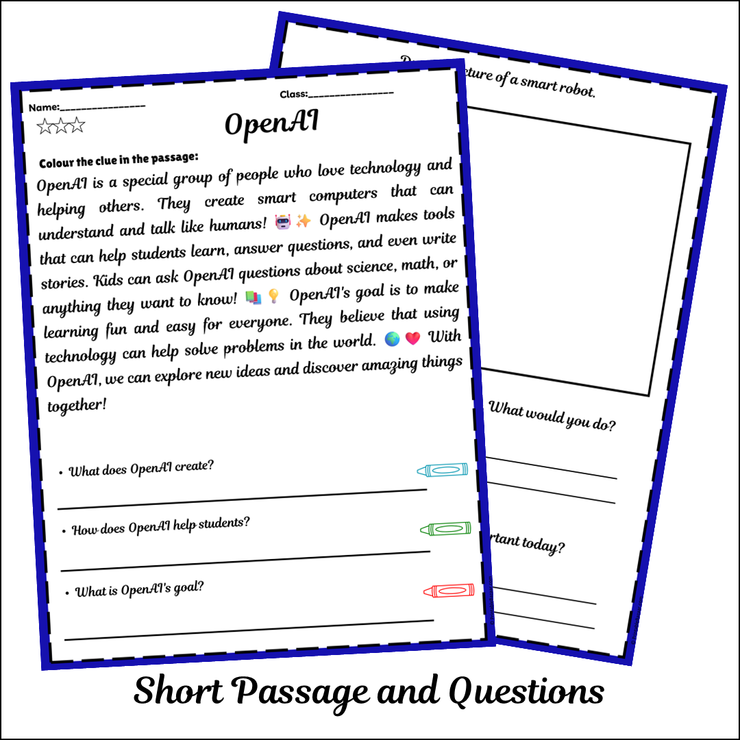 OpenAI | Short Reading Comprehension Creative Worksheet