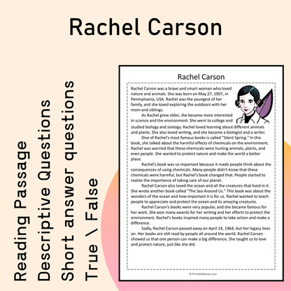 Rachel Carson | Reading Comprehension Passage Printable Activity