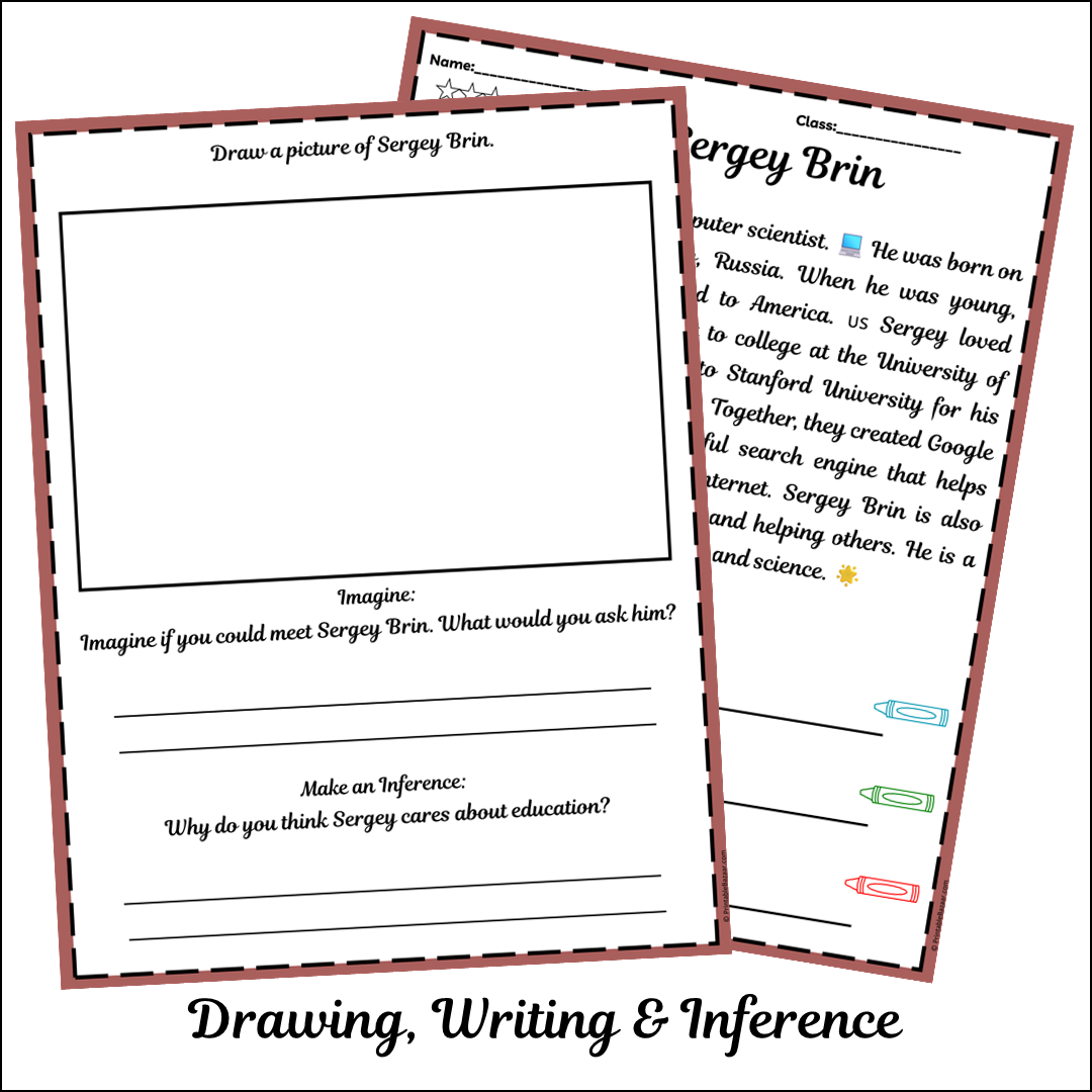 Sergey Brin | Short Reading Comprehension Creative Worksheet