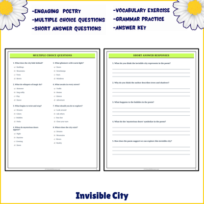 Invisible City | Poem Grammar Worksheet Printable Activity