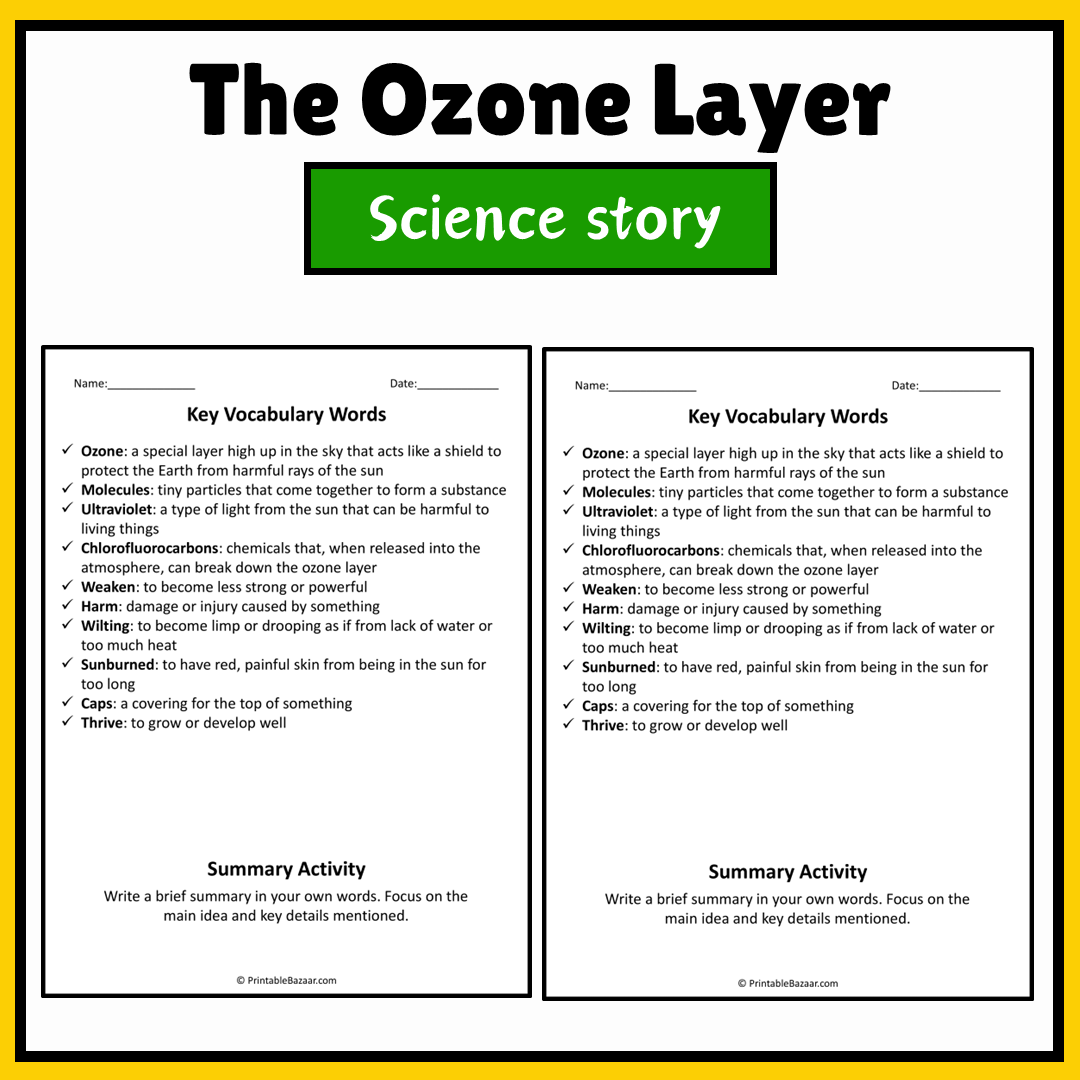 The Ozone Layer | Science Story Reading Comprehension Activity