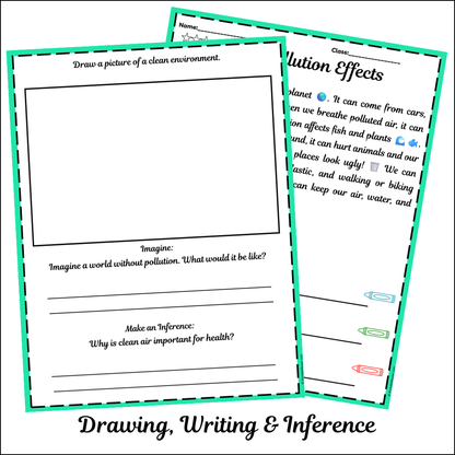 Pollution Effects | Short Reading Comprehension Creative Worksheet