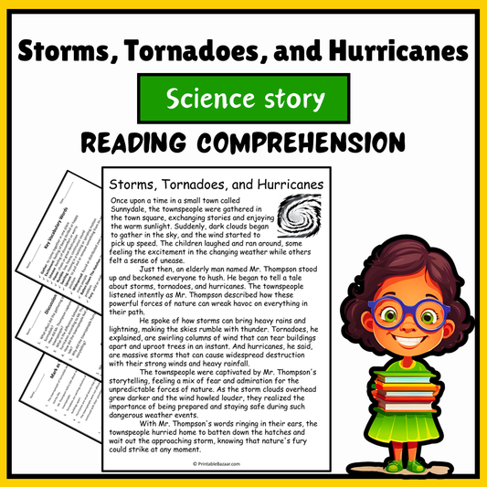 Storms, Tornadoes, and Hurricanes | Science Story Reading Comprehension Activity